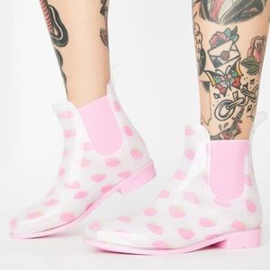 Sugar Thrillz Strawberry Chelsea Rain Boots